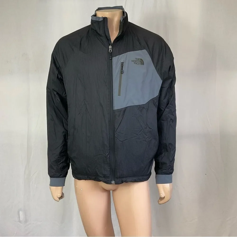 The North Face Hyvent Black Grey Full Zip Long Sleeve Jacket L